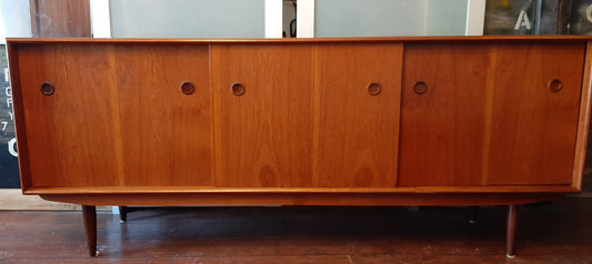 REFINISHED Danish MCM Teak Sideboard TV Media Console 6 ft, perfect - Mid Century Modern Toronto