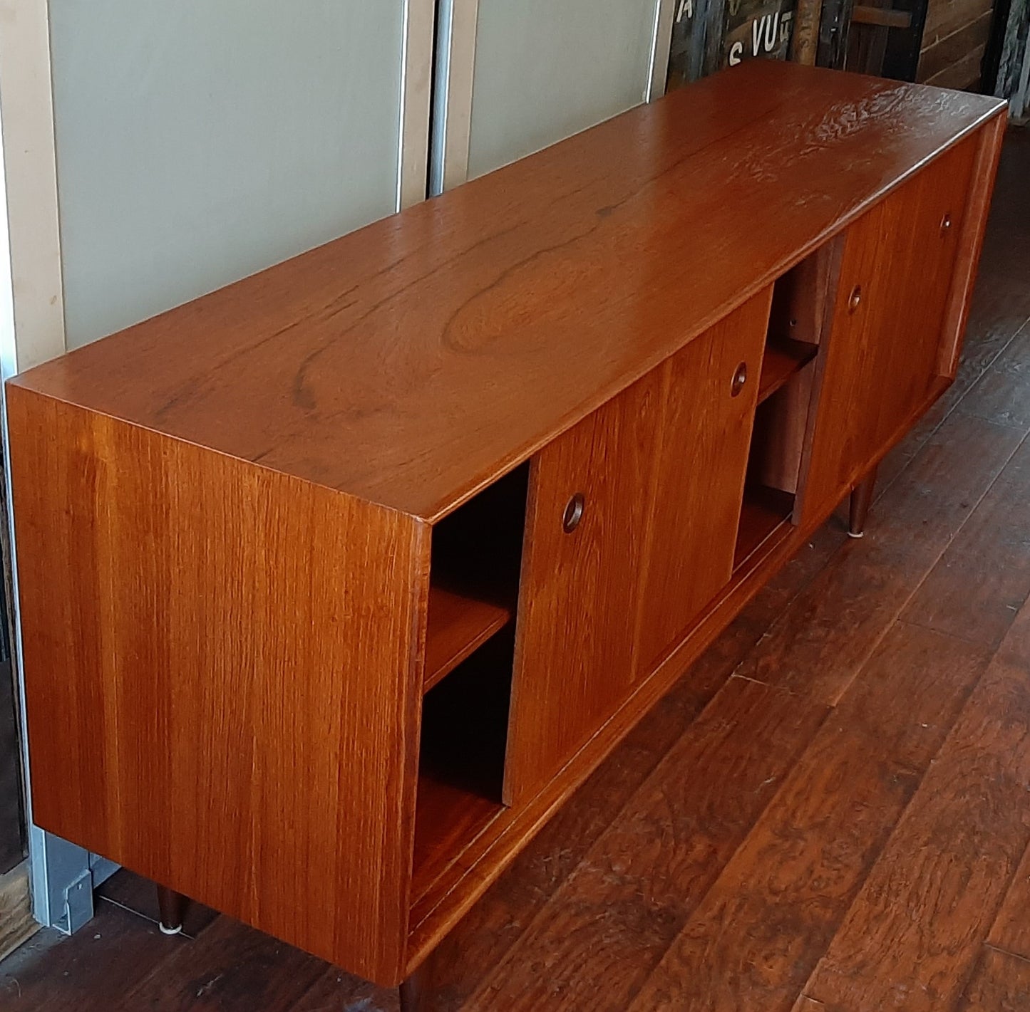 REFINISHED Danish MCM Teak Sideboard TV Media Console 6 ft, perfect - Mid Century Modern Toronto