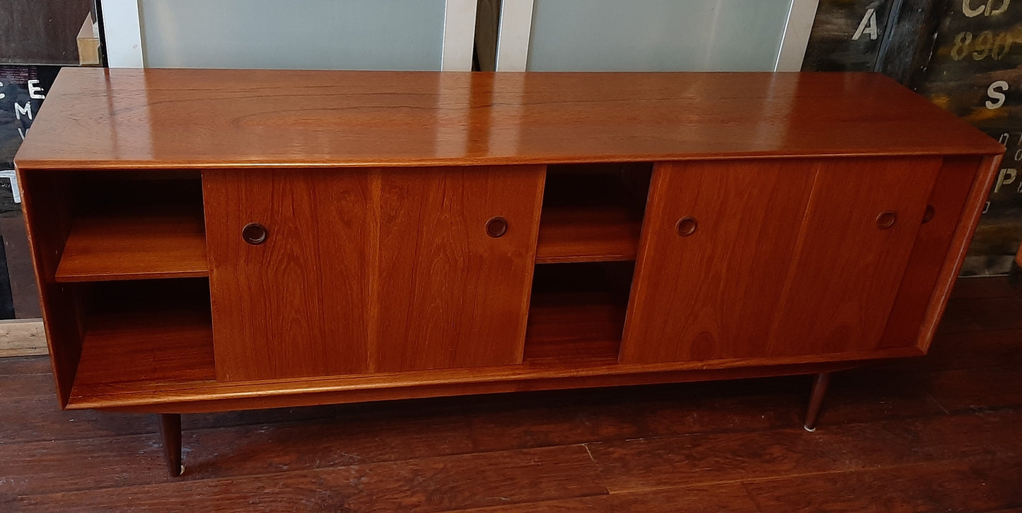 REFINISHED Danish MCM Teak Sideboard TV Media Console 6 ft, perfect - Mid Century Modern Toronto