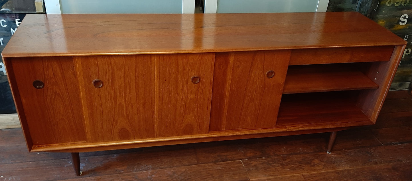 REFINISHED Danish MCM Teak Sideboard TV Media Console 6 ft, perfect - Mid Century Modern Toronto
