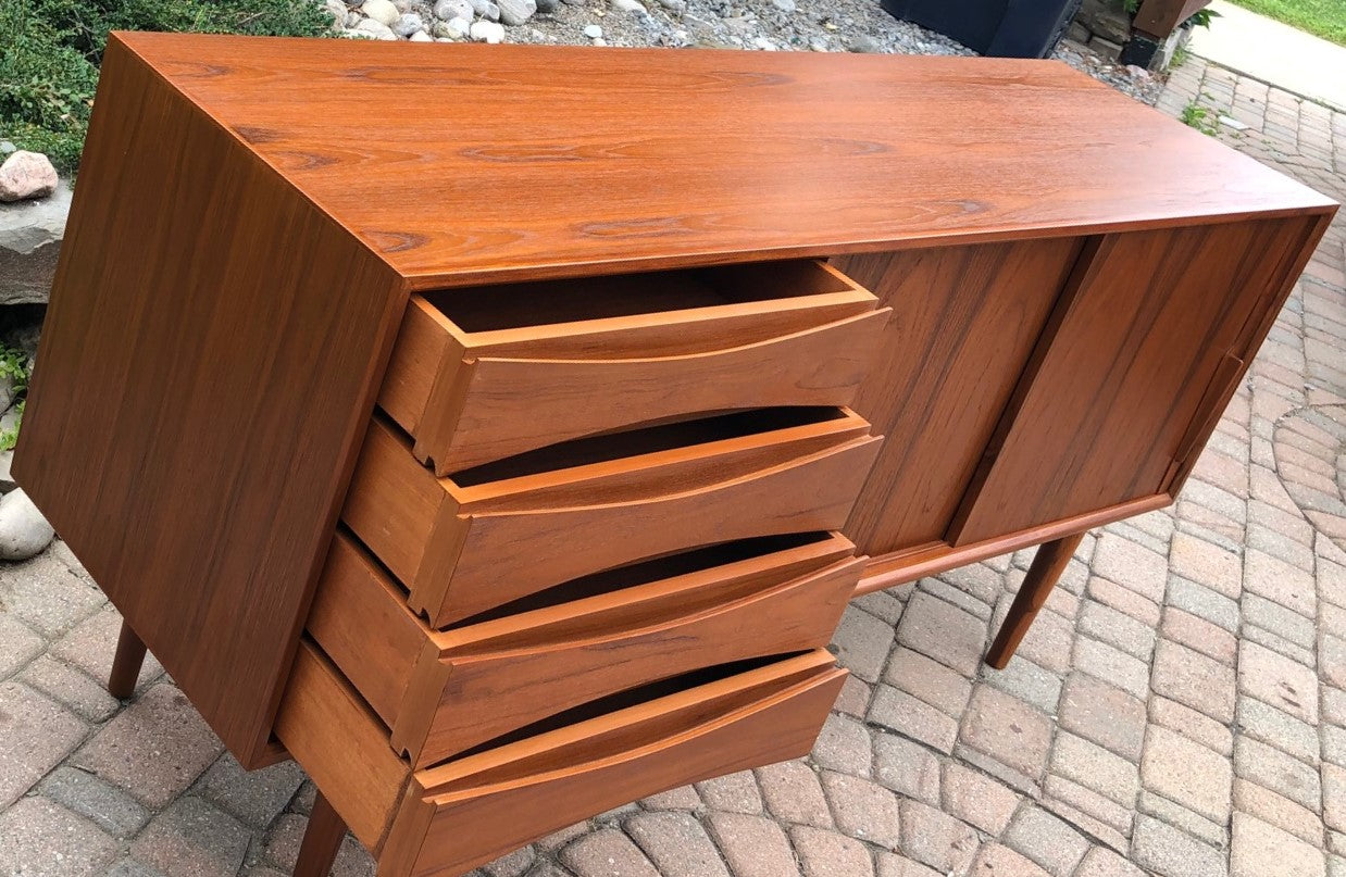Danish MCM Teak Credenza Sideboard TV Console 63"perfect - Mid Century Modern Toronto