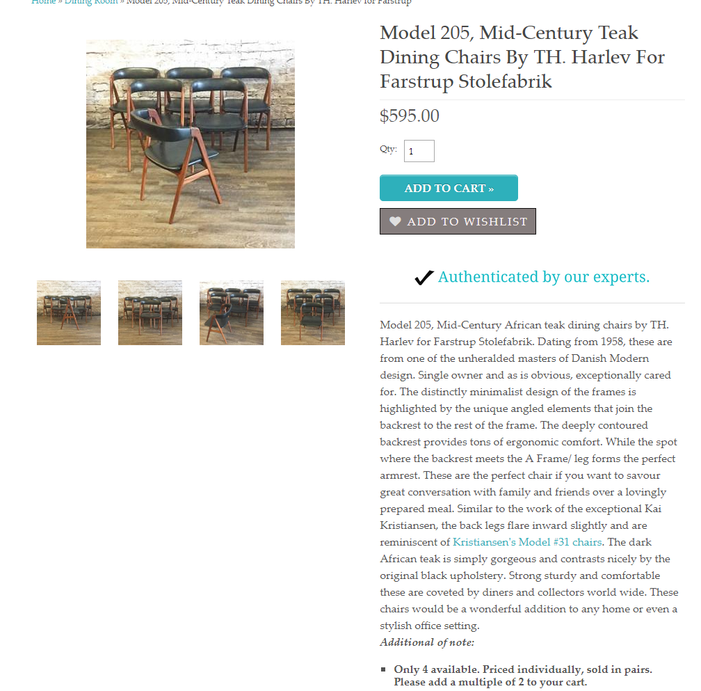 2 Danish MCM Teak Chairs by TH Harlev REFINISHED, PERFECT, each $399 - Mid Century Modern Toronto
