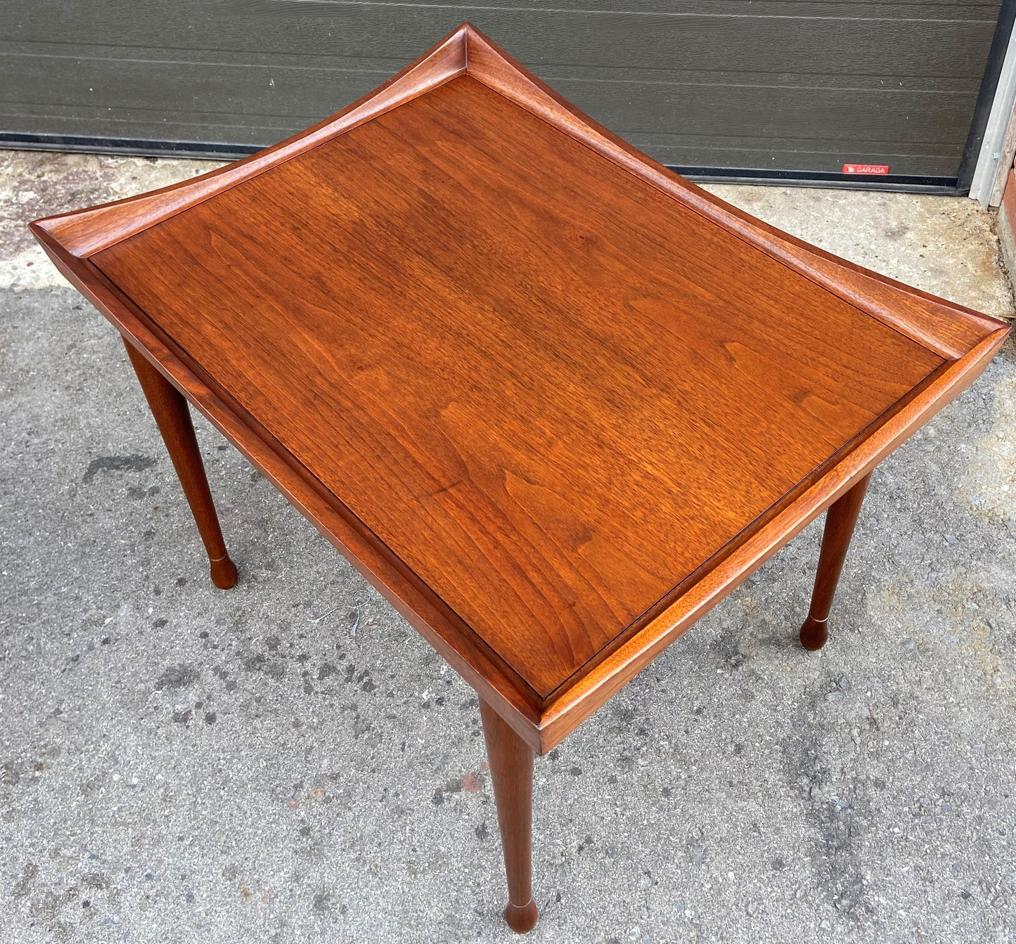 REFINISHED Mid Century Modern Walnut Accent Table by Deilcraft (only one is available)