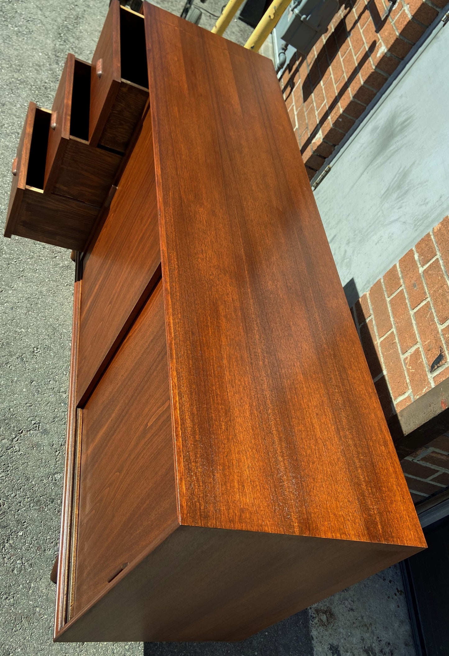 REFINISHED Mid Century Modern Teak Sideboard 58"