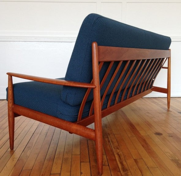 REFINISHED MCM Teak 3-Seater Sofa by Grete Jalk for France & Son, model 118; will have new custom made cushions - Mid Century Modern Toronto