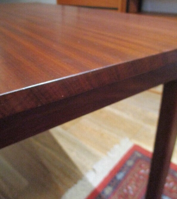 REFINISHED MCM Solid Teak Dining Table w 3 leaves 36"-96", seats 4-10/12 PERFECT, treated for durability - Mid Century Modern Toronto