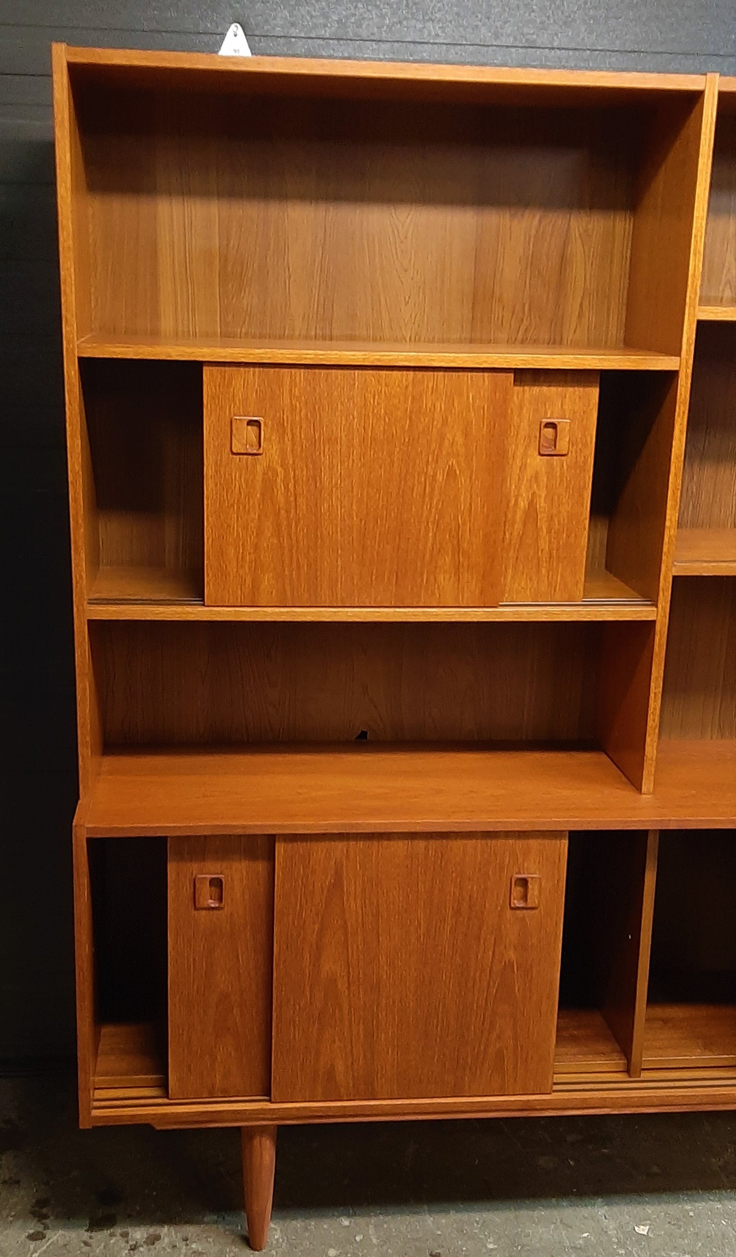 ON HOLD***REFINISHED MCM Teak Sideboard & Topper Display 70.5" perfect, 2 parts - Mid Century Modern Toronto