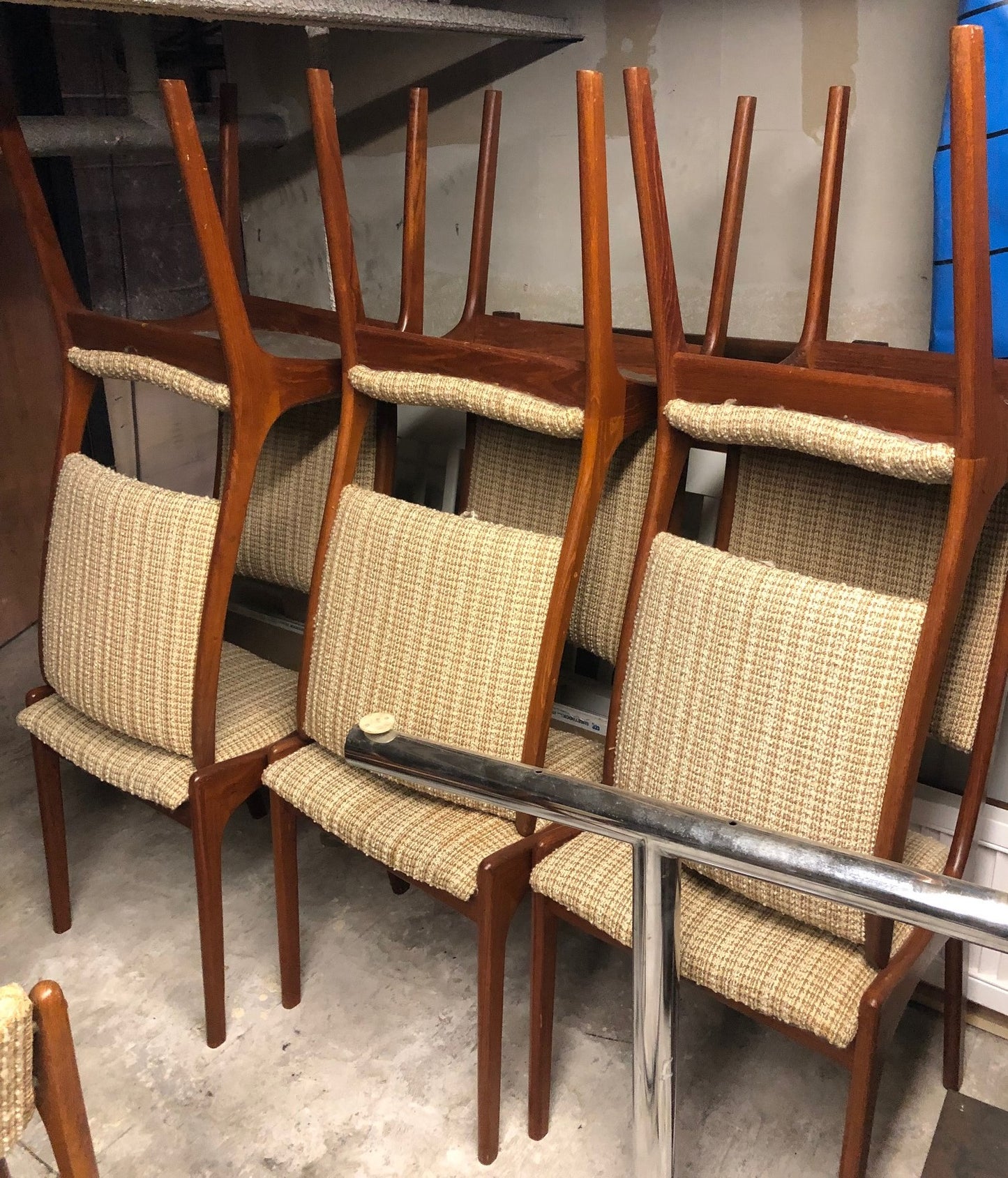 6 MCM Solid Teak Chairs by Kai Kristiansen, will be custom REUPHOLSTERED , perfect, $299 each - Mid Century Modern Toronto