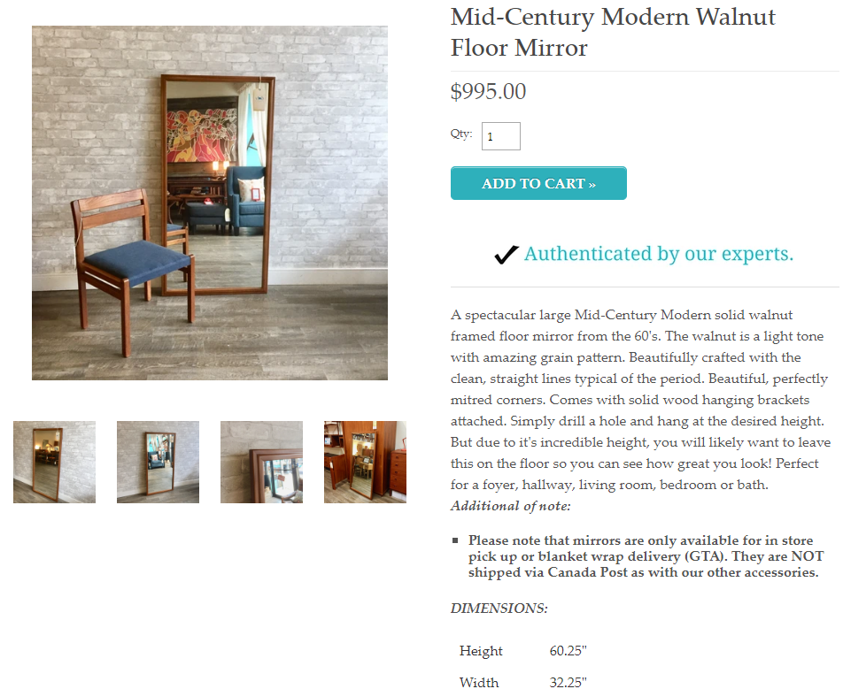 REFINISHED MCM Teak Chest with 3 drawers & Mirror, PERFECT - Mid Century Modern Toronto