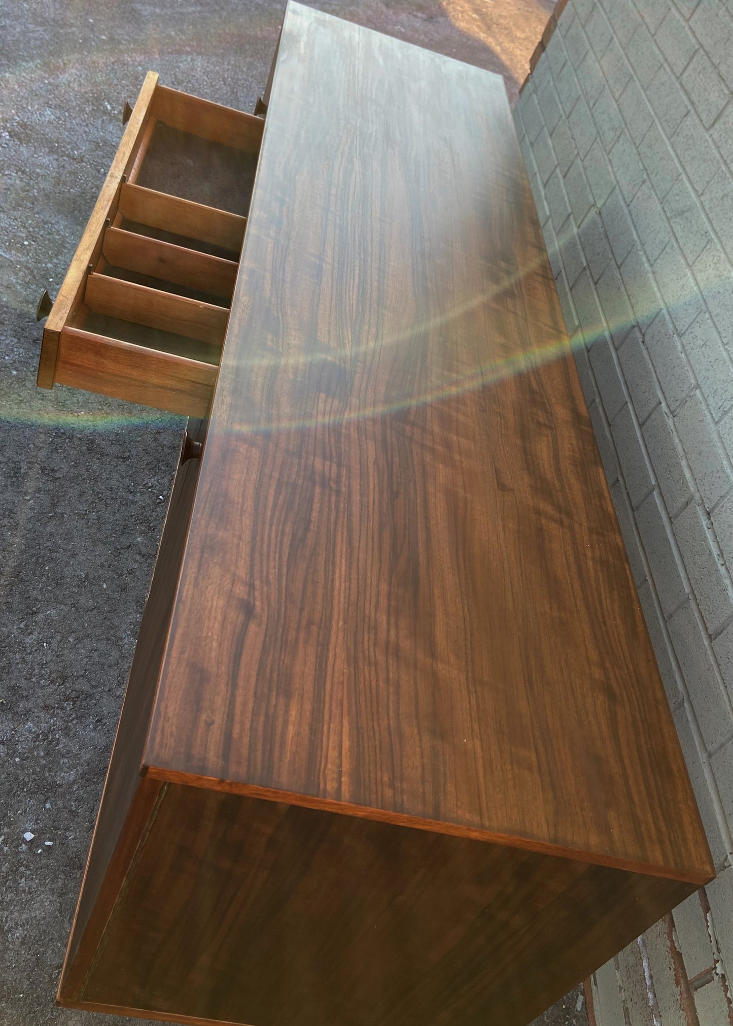 REFINISHED British MCM Sideboard Buffet Bar by Alfred Cox, 66" Perfect