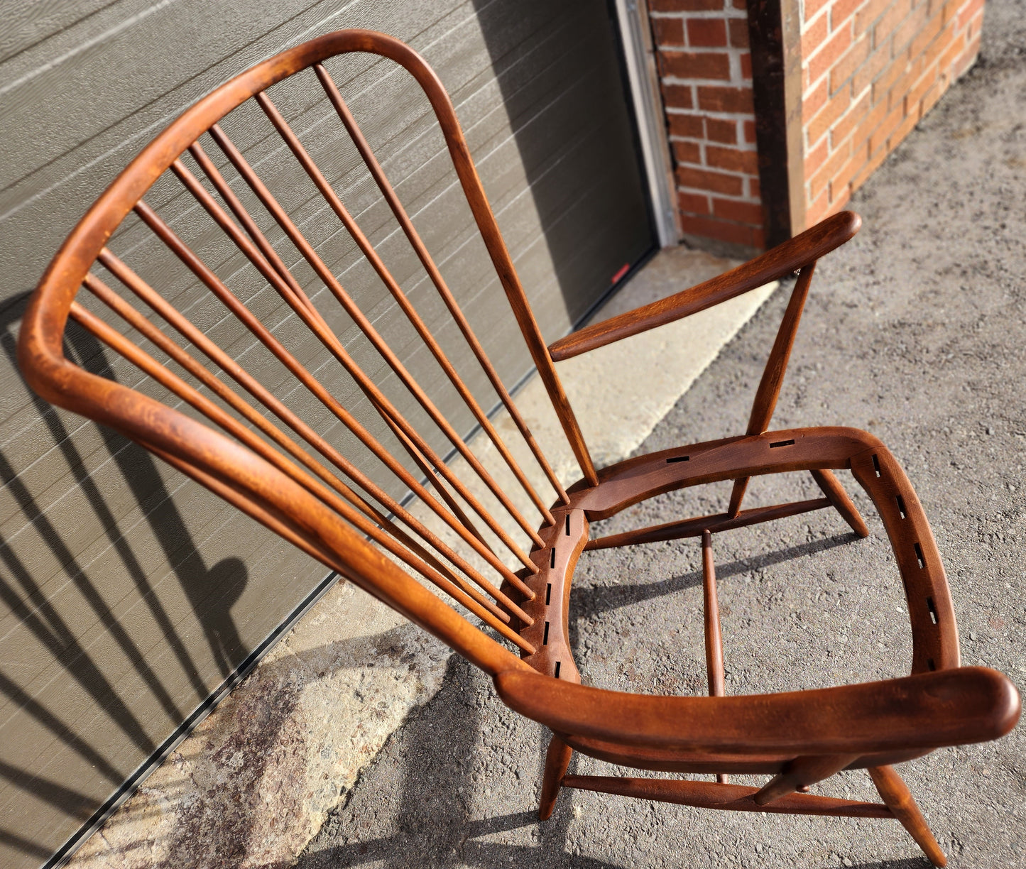 REFINISHED Mid Century Modern Armchair by Ercol, model Evergreen; no cushions