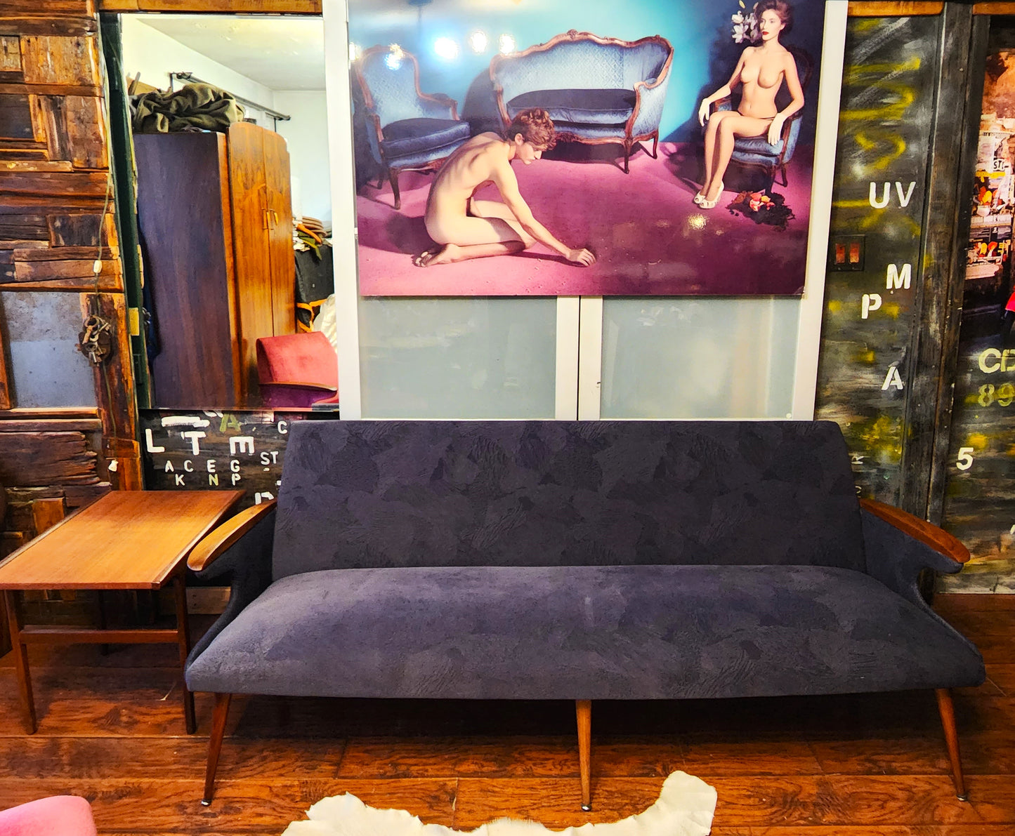 REFINISHED REUPHOLSTERED Mid Century Modern L. Tiengo Sofa & 2 Lounge Chairs