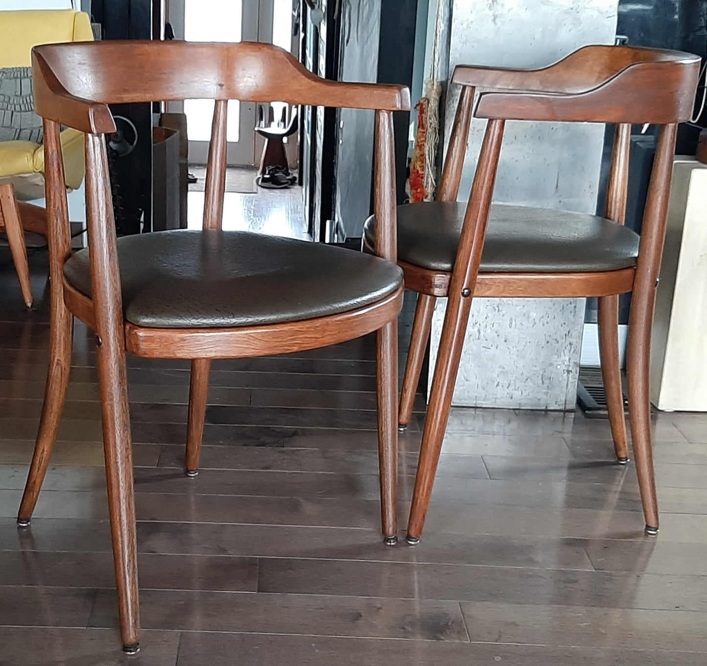 2 REFINISHED solid wood armchairs by Henderson Furniture, PERFECT - Mid Century Modern Toronto