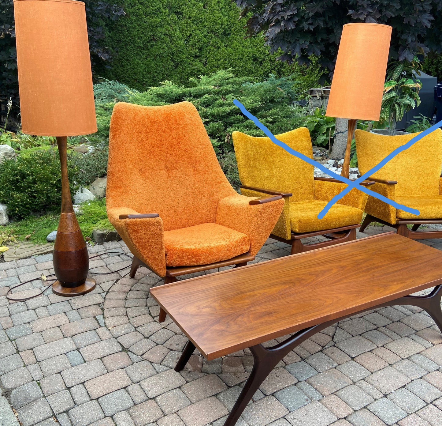MCM High Back Lounge Chair in Walnut & Mohair attributed to Adrian Pearsall