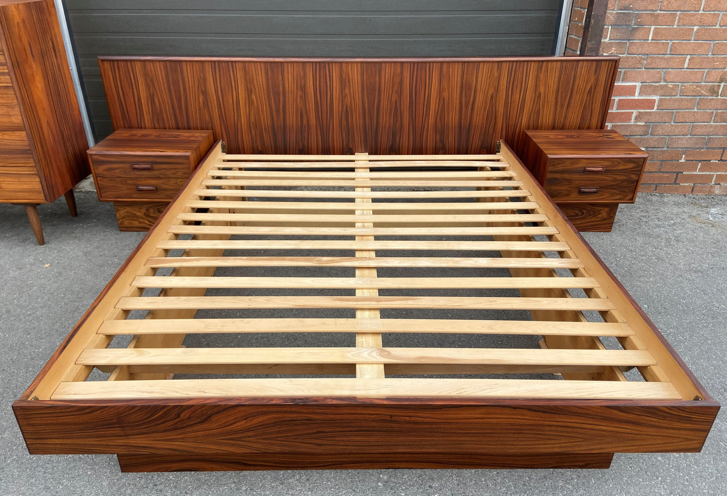 REFINISHED MCM Rosewood Dresser, Highboy & Queen Bed w Nightstands PERFECT