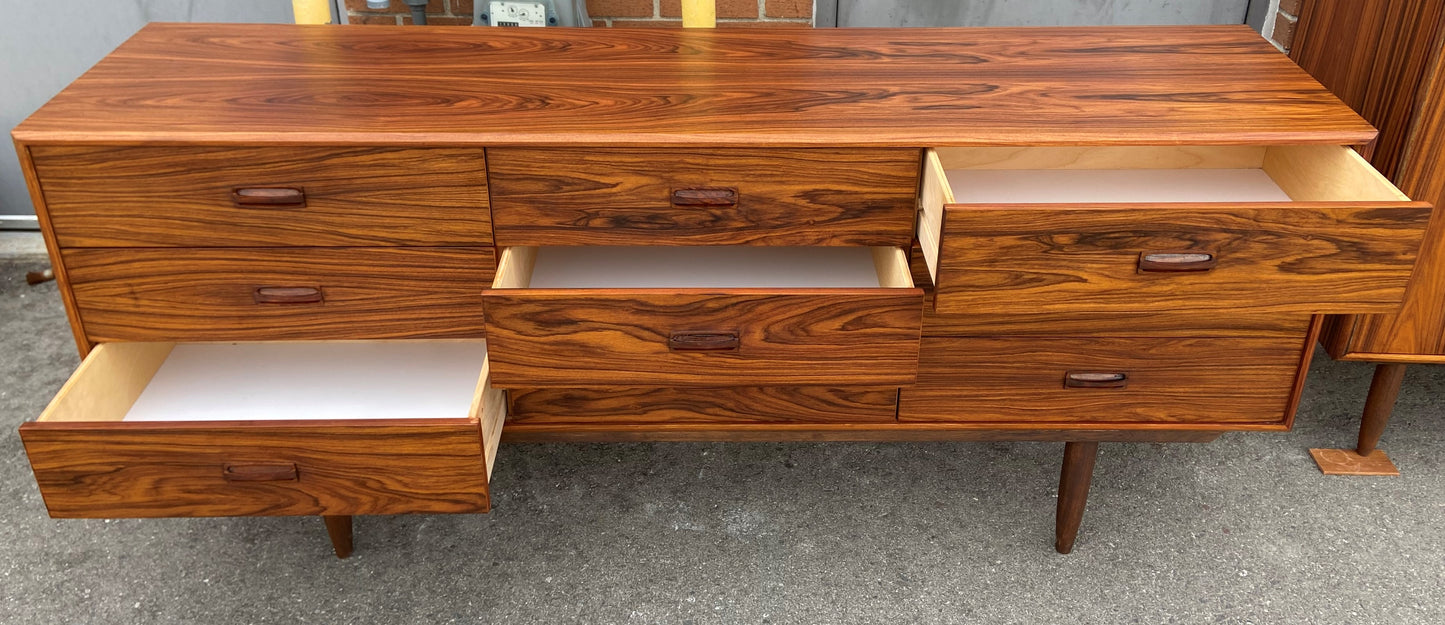 REFINISHED MCM Rosewood Dresser, Highboy & Queen Bed w Nightstands PERFECT