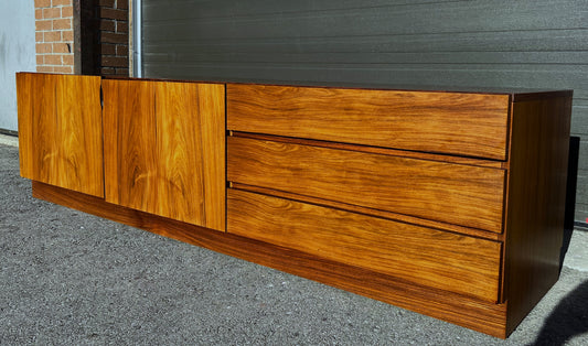 Danish Mid Century Modern Rosewood Credenza Media TV Console Low 79"