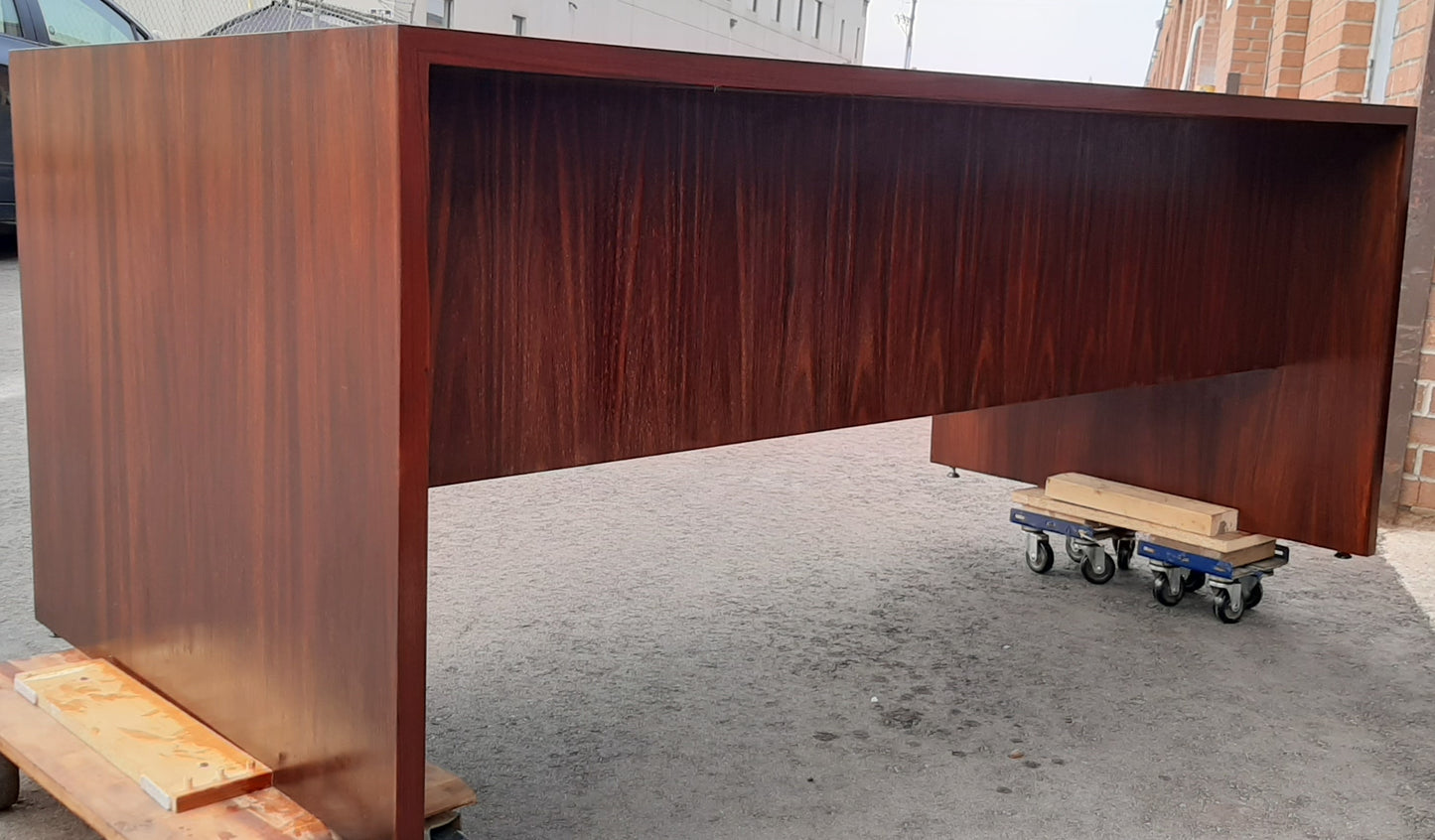 REFINISHED MCM Rosewood executive desk with finished back LARGE
