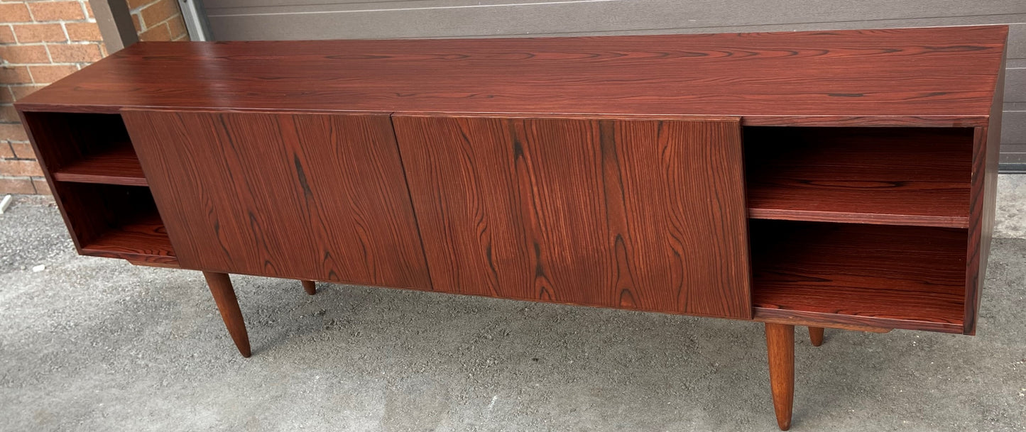 REFINISHED Danish Mid Century Modern Rosewood Credenza 86"