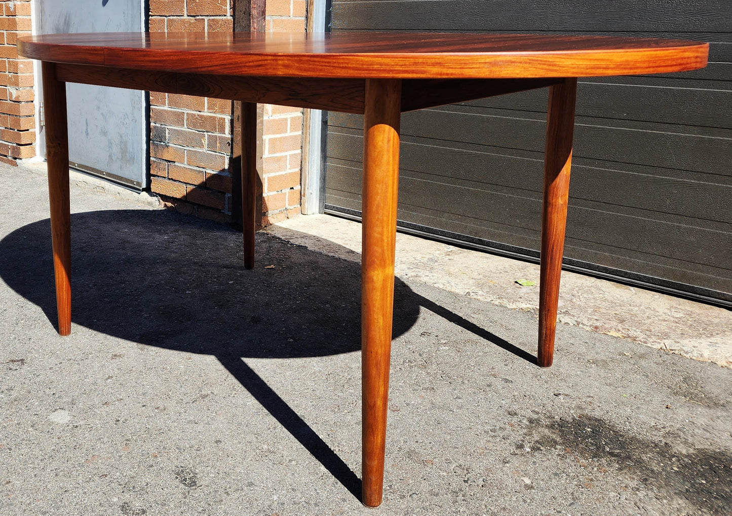 REFINISHED Mid Century Modern Rosewood Table Oval w 2 Leaves 60"-100"