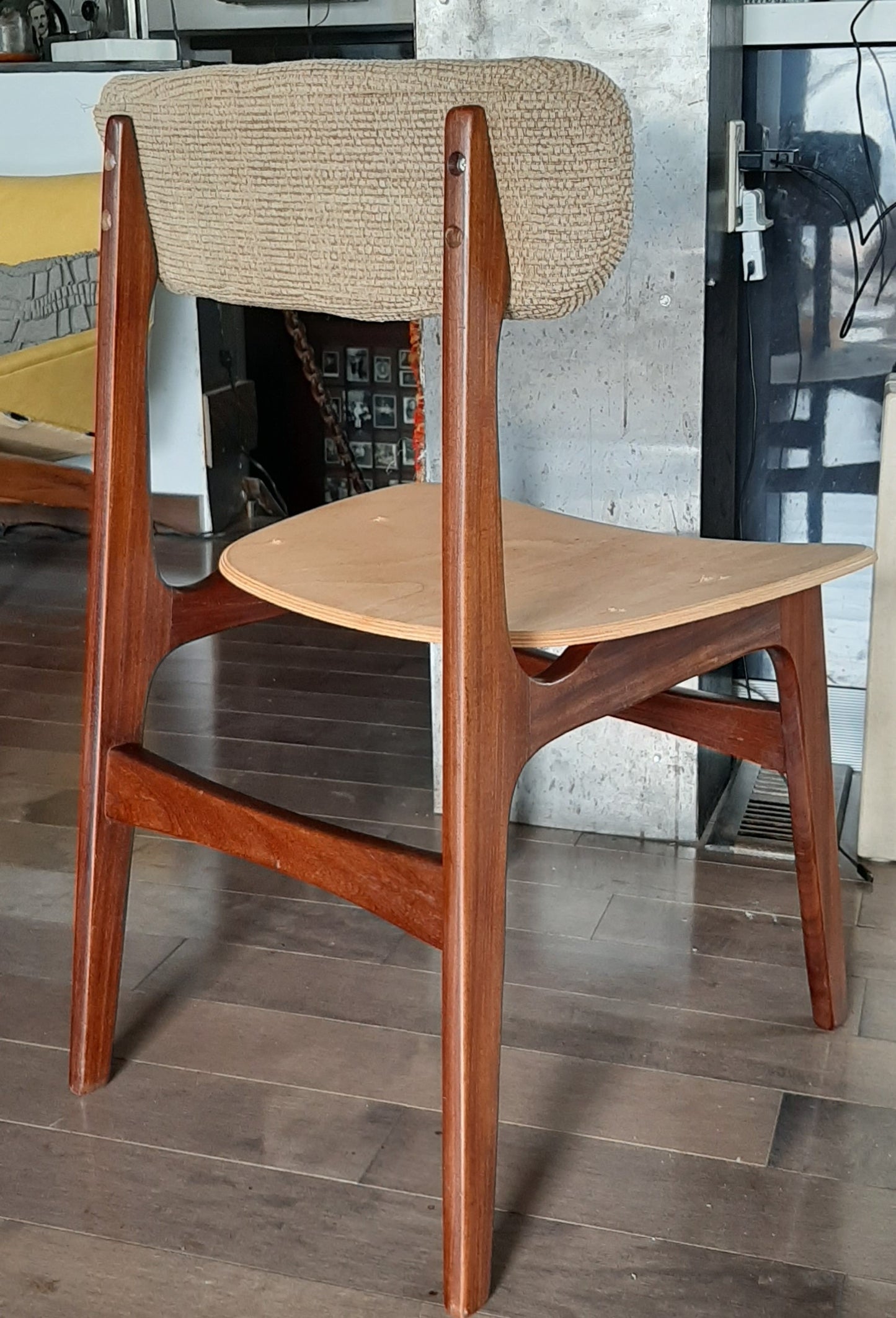 4 RESTORED MCM Solid Teak Chairs, ready for new upholstery, each $199 only - Mid Century Modern Toronto