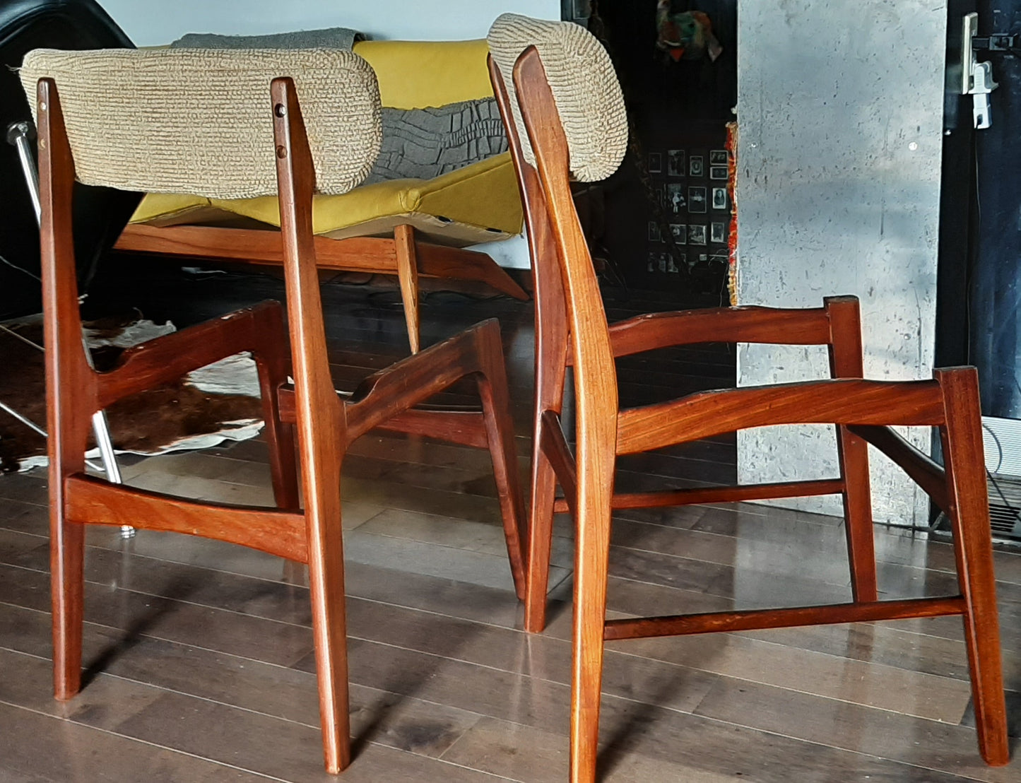 4 RESTORED MCM Solid Teak Chairs, ready for new upholstery, each $199 only - Mid Century Modern Toronto