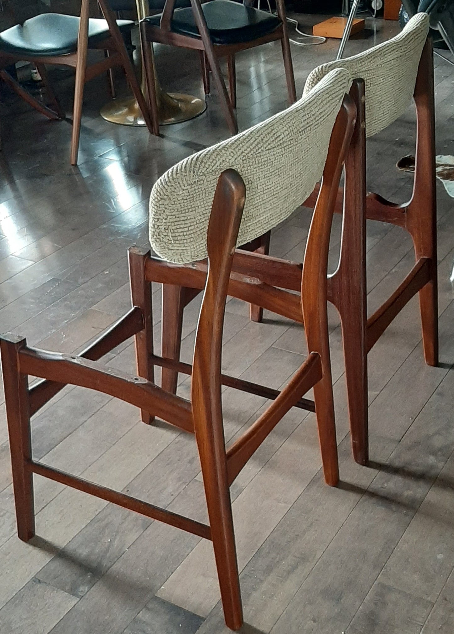 4 RESTORED MCM Solid Teak Chairs, ready for new upholstery, each $199 only - Mid Century Modern Toronto