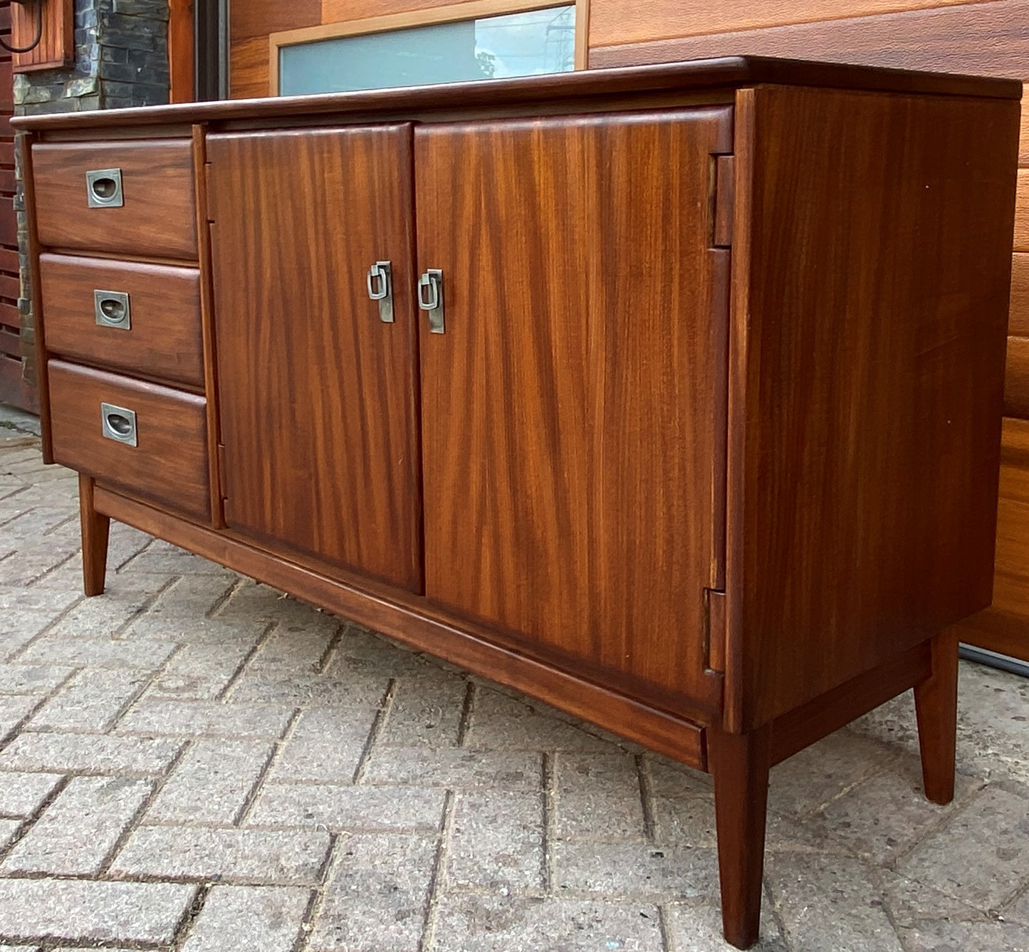 REFINISHED Mid Century Modern SOLID TEAK Buffet 54", PERFECT