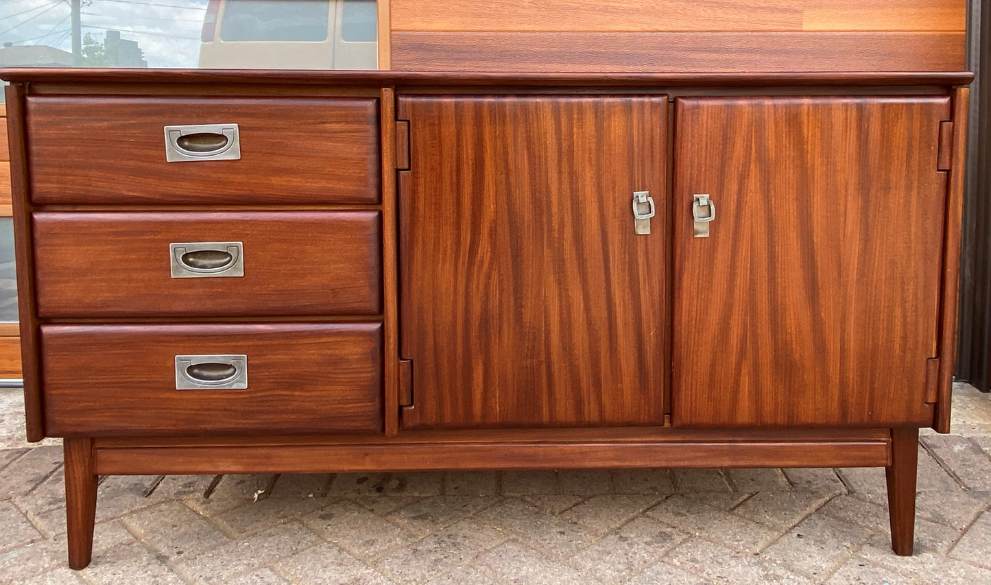 REFINISHED Mid Century Modern SOLID TEAK Buffet 54", PERFECT