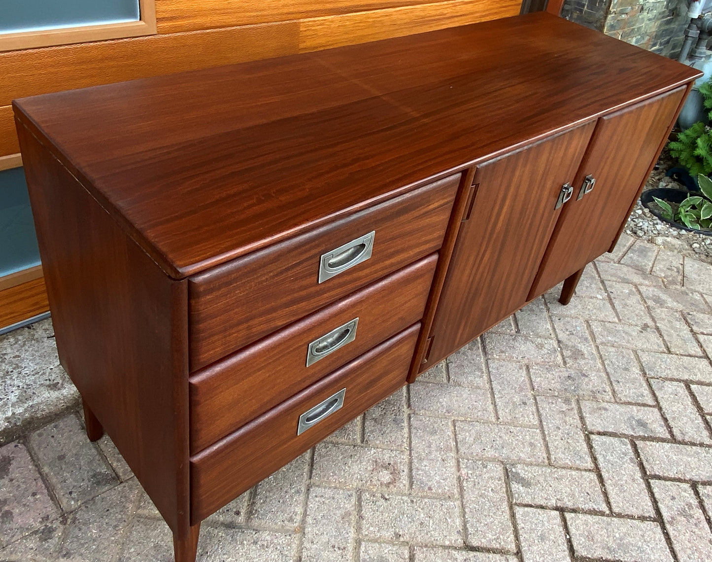 REFINISHED Mid Century Modern SOLID TEAK Buffet 54", PERFECT