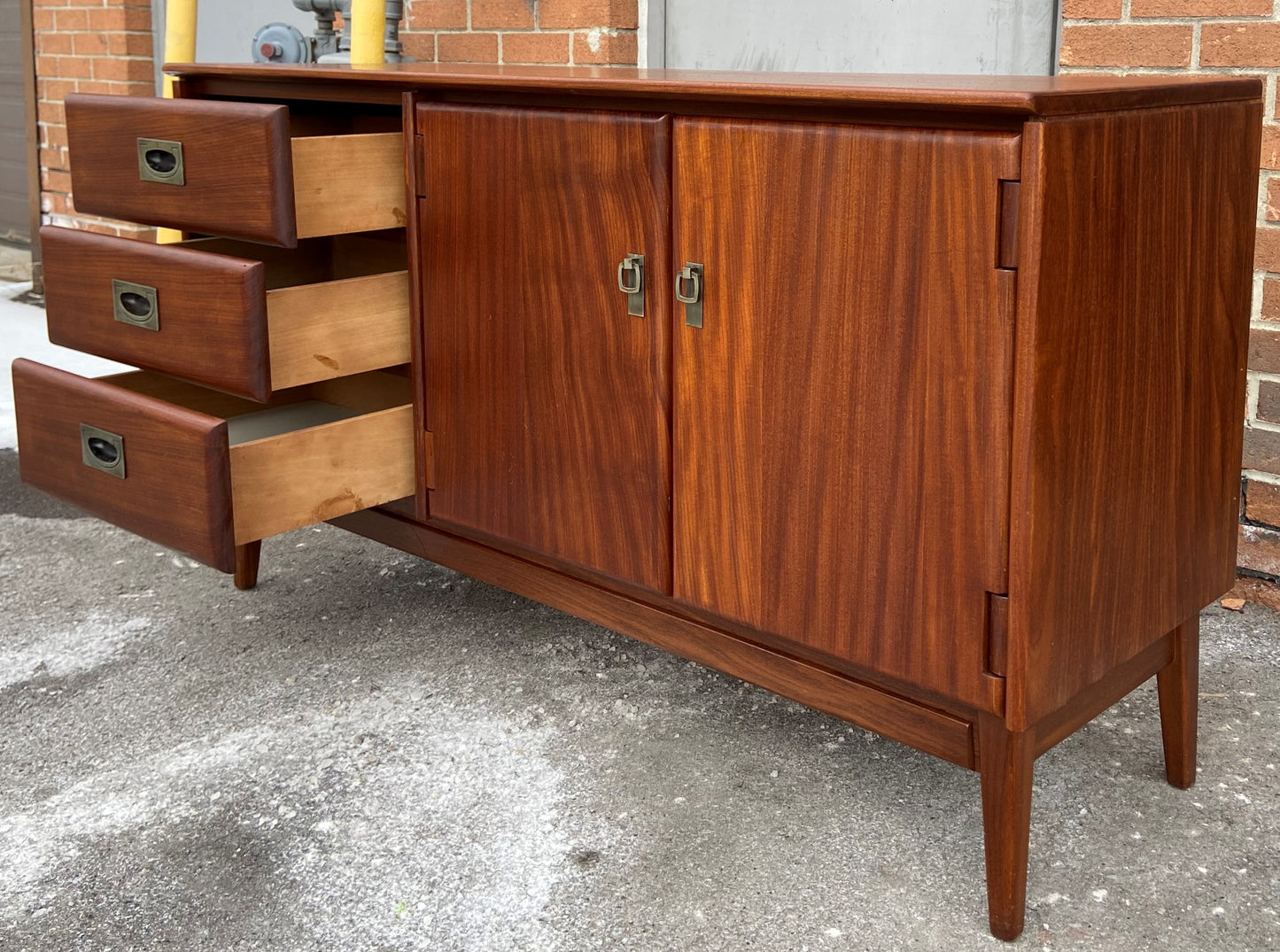 REFINISHED Mid Century Modern SOLID TEAK Buffet by Imperial 54", PERFECT