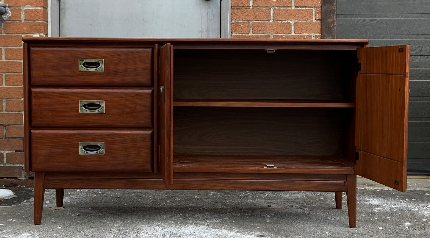 REFINISHED Mid Century Modern SOLID TEAK Buffet by Imperial 54", PERFECT