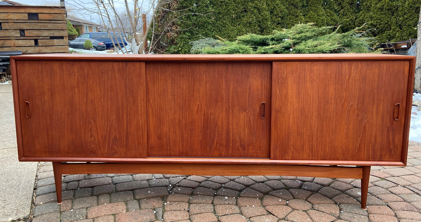 REFINISHED MCM Teak Sideboard Buffet Media Console, Perfect