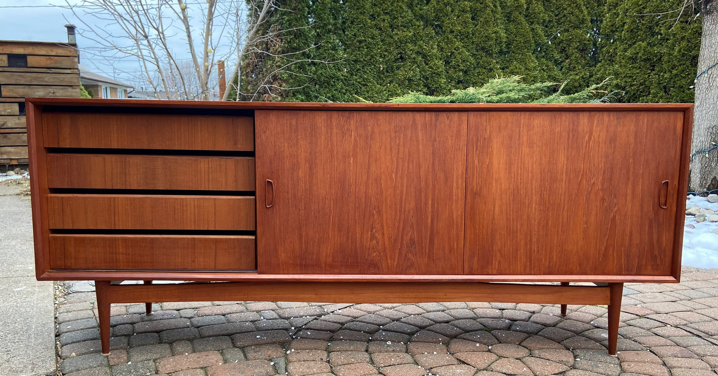 REFINISHED MCM Teak Sideboard Buffet Media Console, Perfect