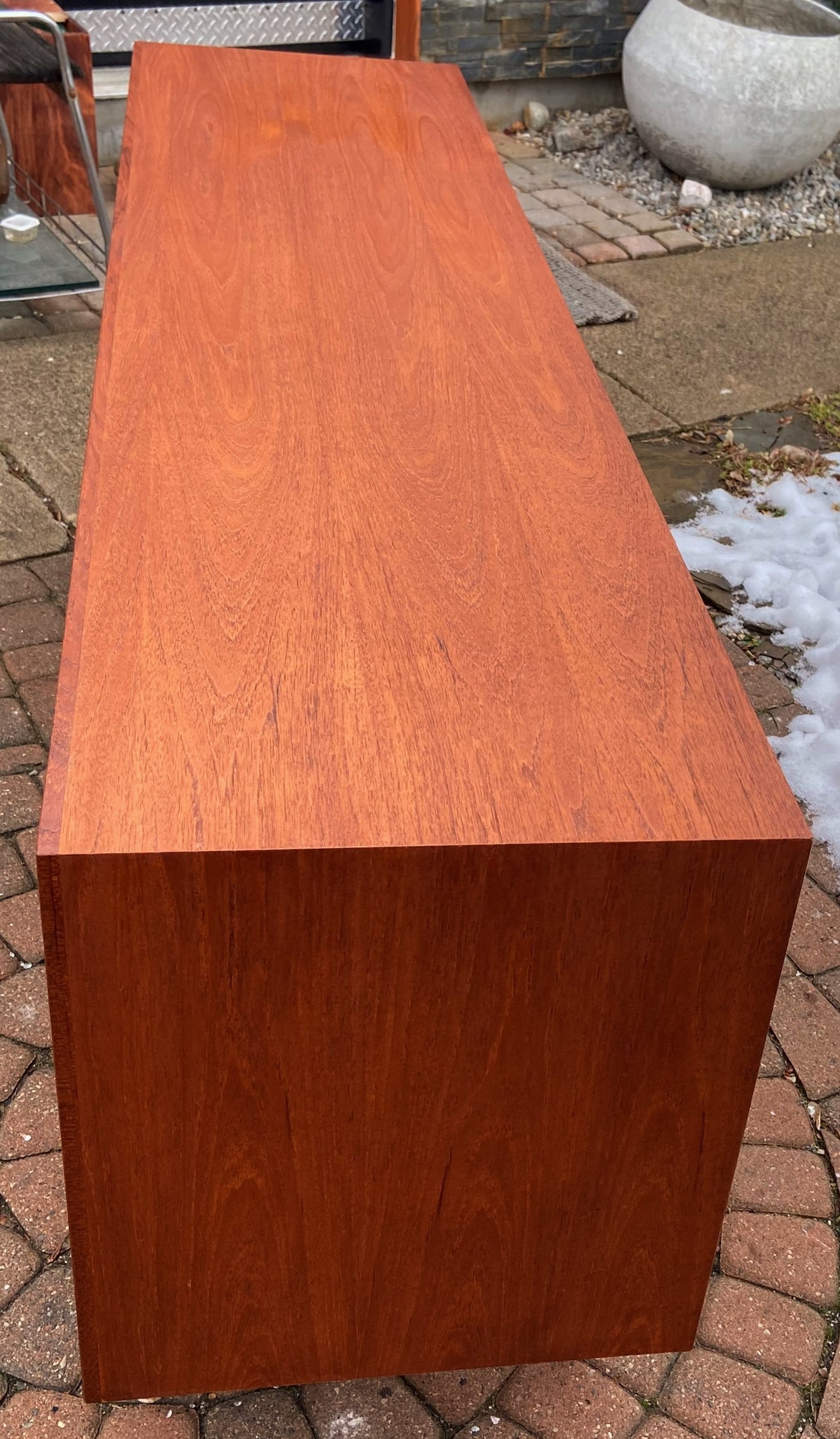 REFINISHED MCM Teak Sideboard Buffet Media Console, Perfect