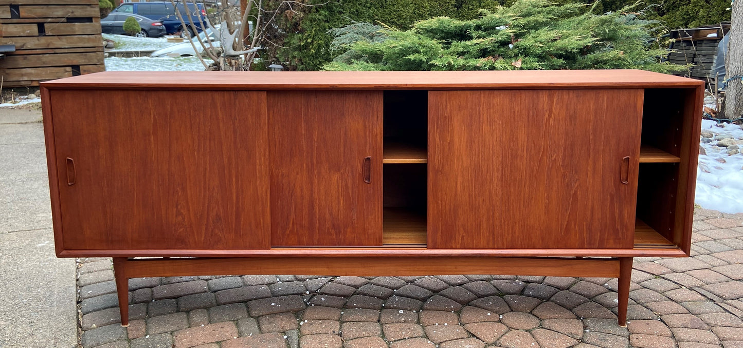 REFINISHED MCM Teak Sideboard Buffet Media Console, Perfect