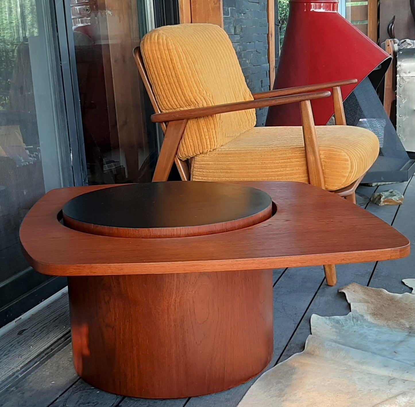 REFINISHED MCM Teak Martini Table by RS Associates, PERFECT