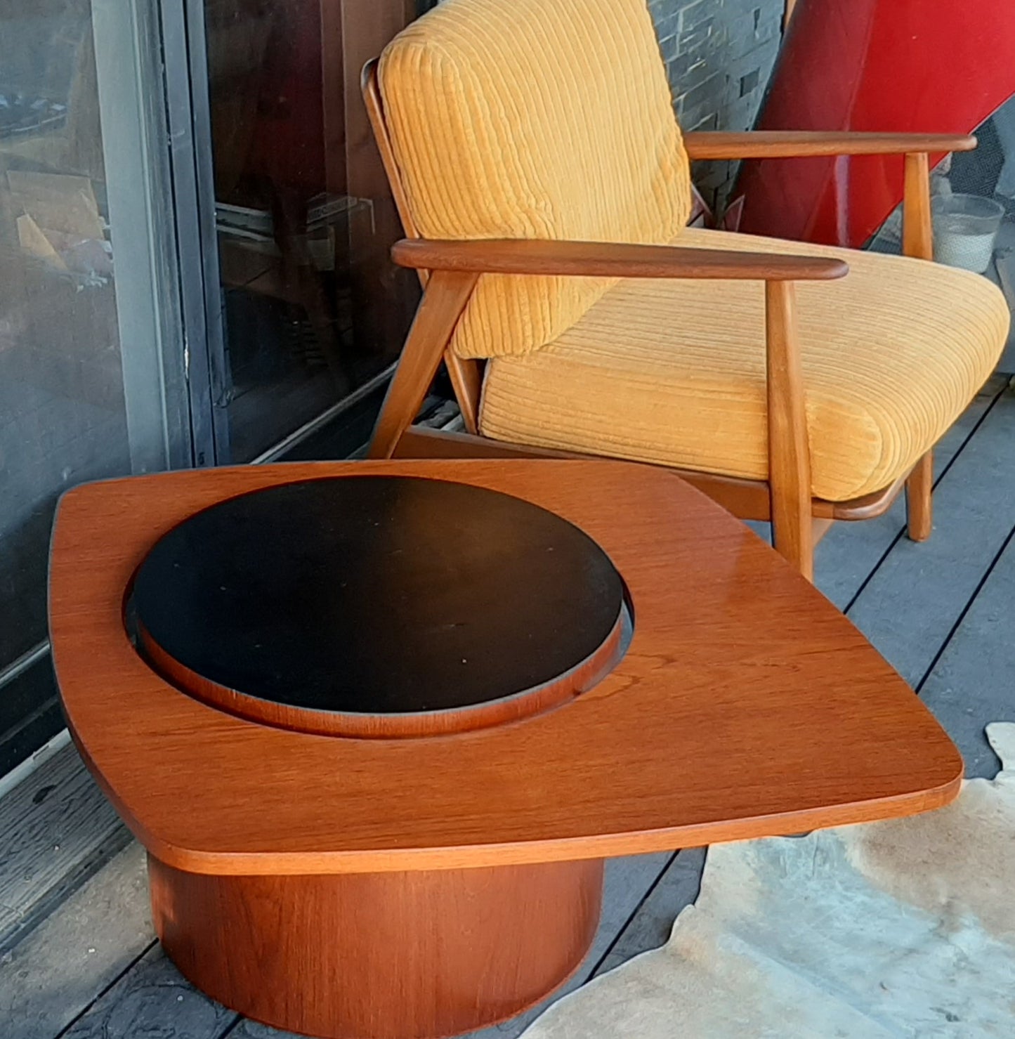 REFINISHED MCM Teak Martini Table by RS Associates, PERFECT