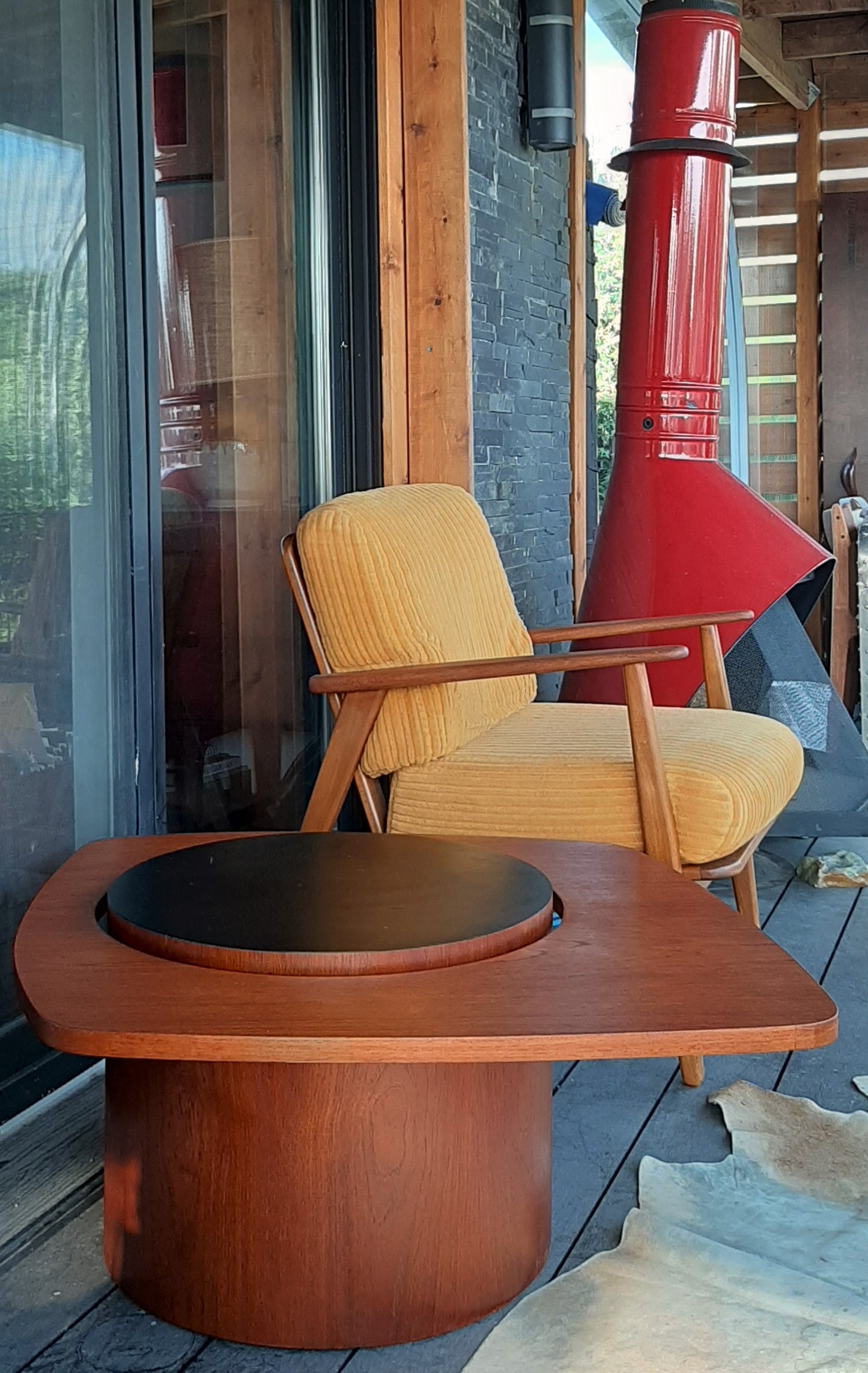 REFINISHED MCM Teak Martini Table by RS Associates, PERFECT