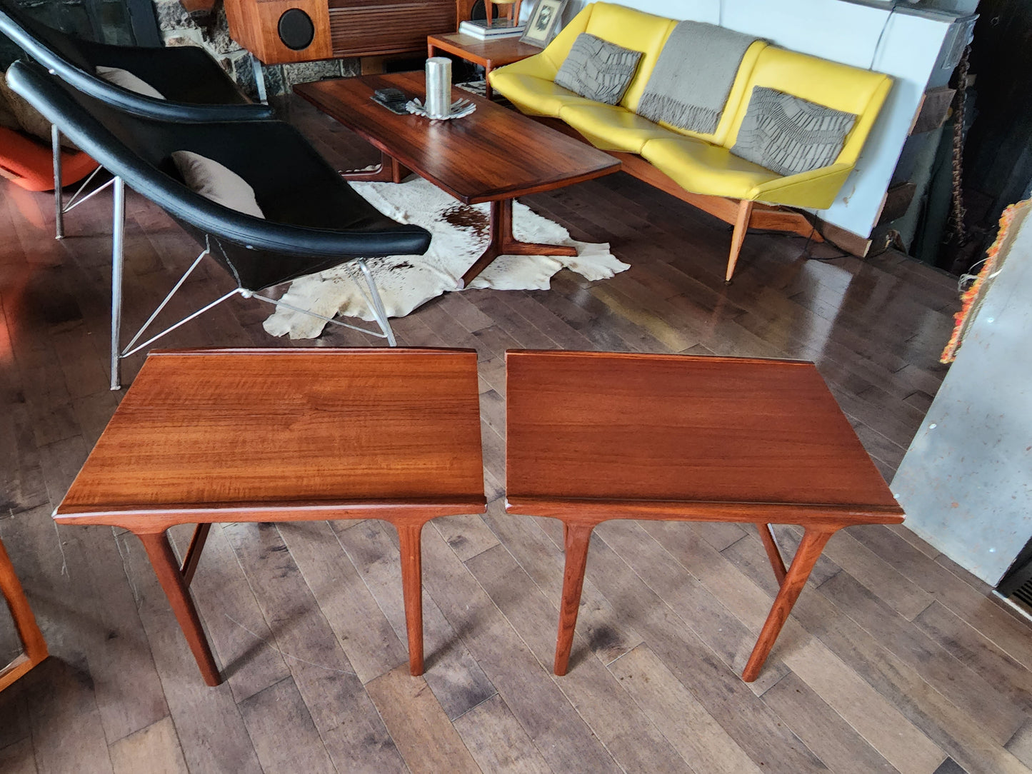 2 REFINISHED Mid Century Modern Teak Accent Tables