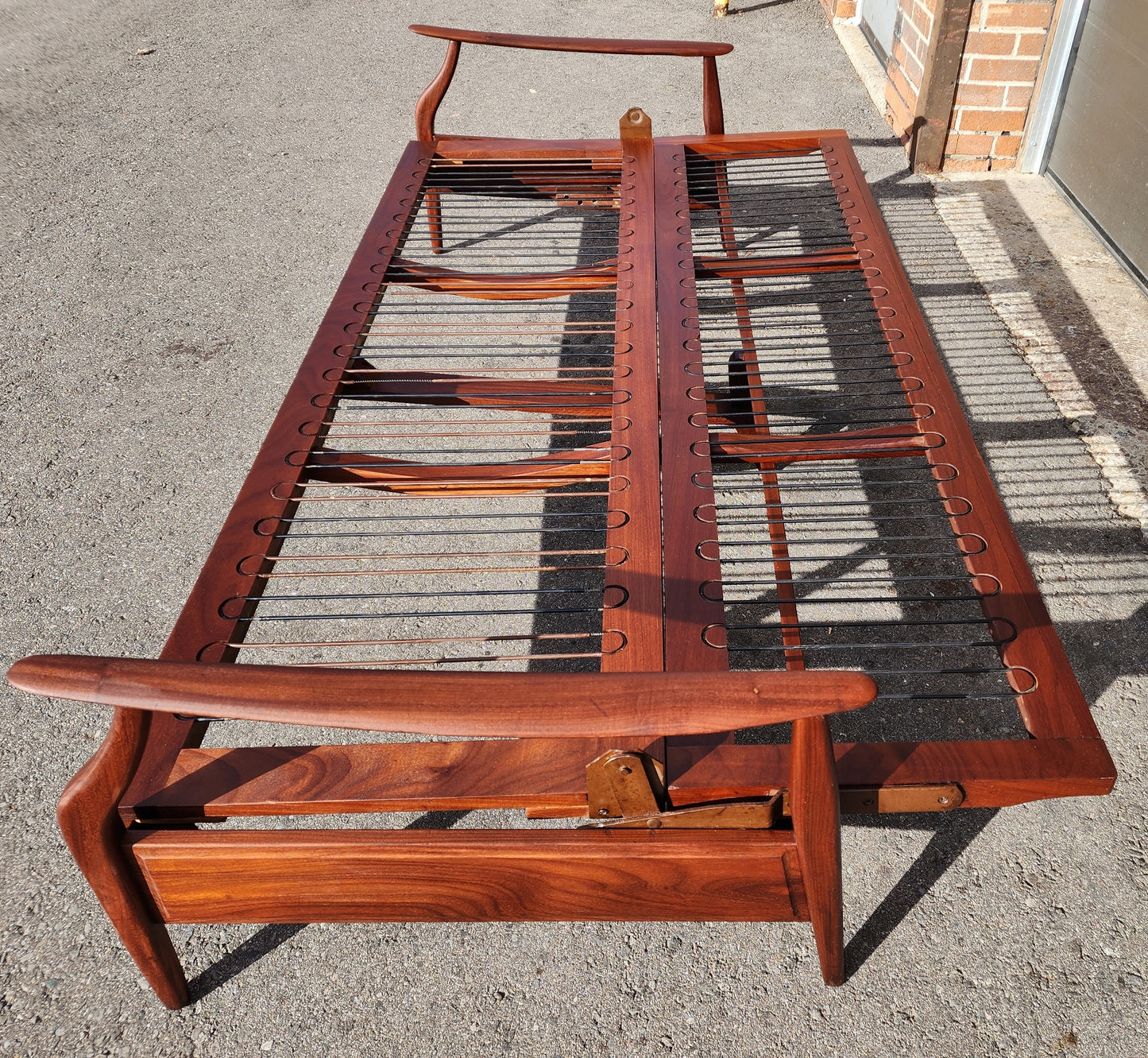 Choose Fabric***REFINISHED Mid Century Modern Solid Teak Sofa - Bed