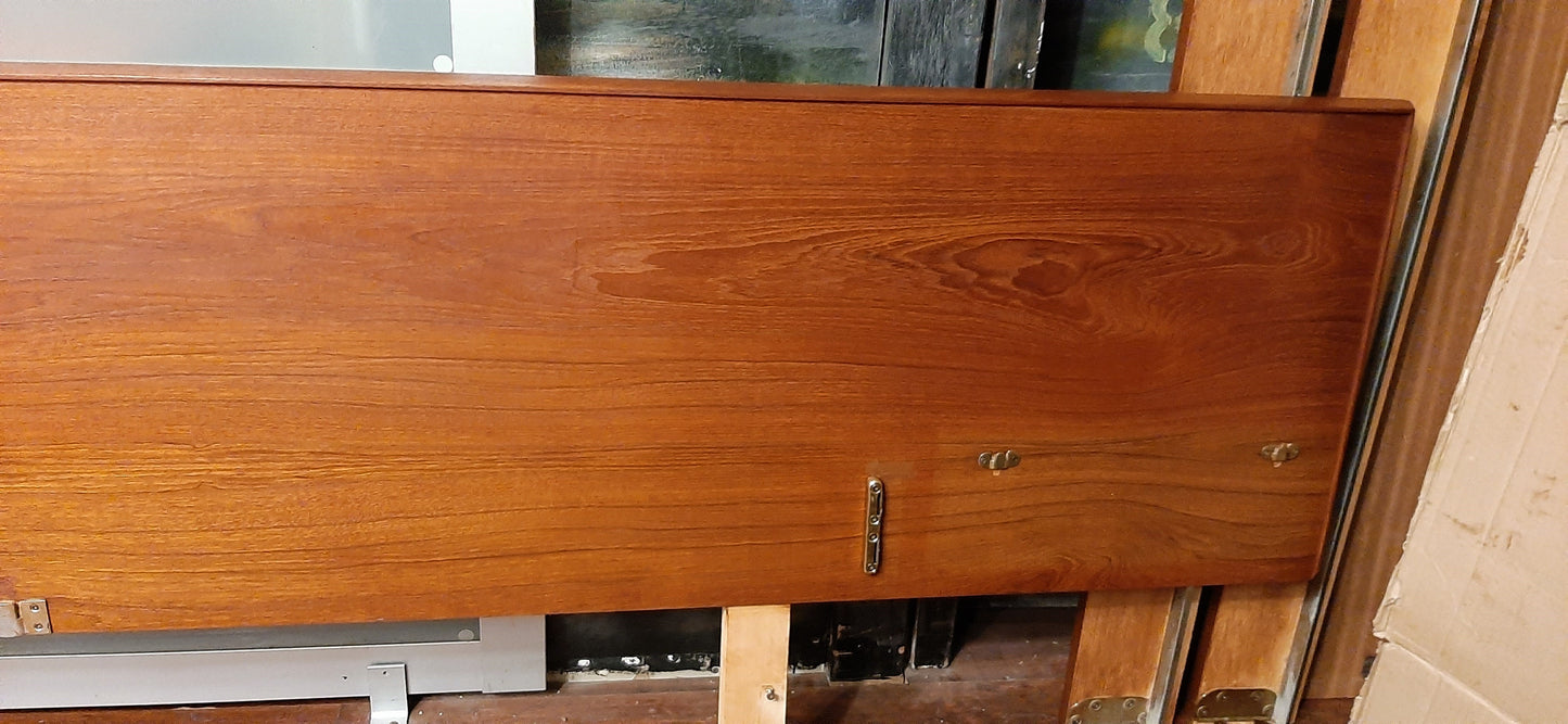 REFINISHED MCM Teak Platform Bed w floating nightstands Queen, PERFECT