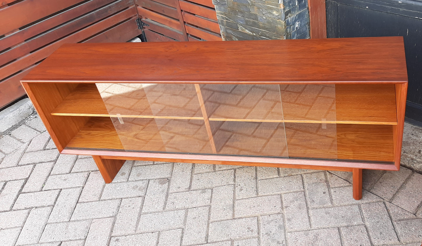 REFINISHED MCM  Teak Display Bookcase 5 ft PERFECT