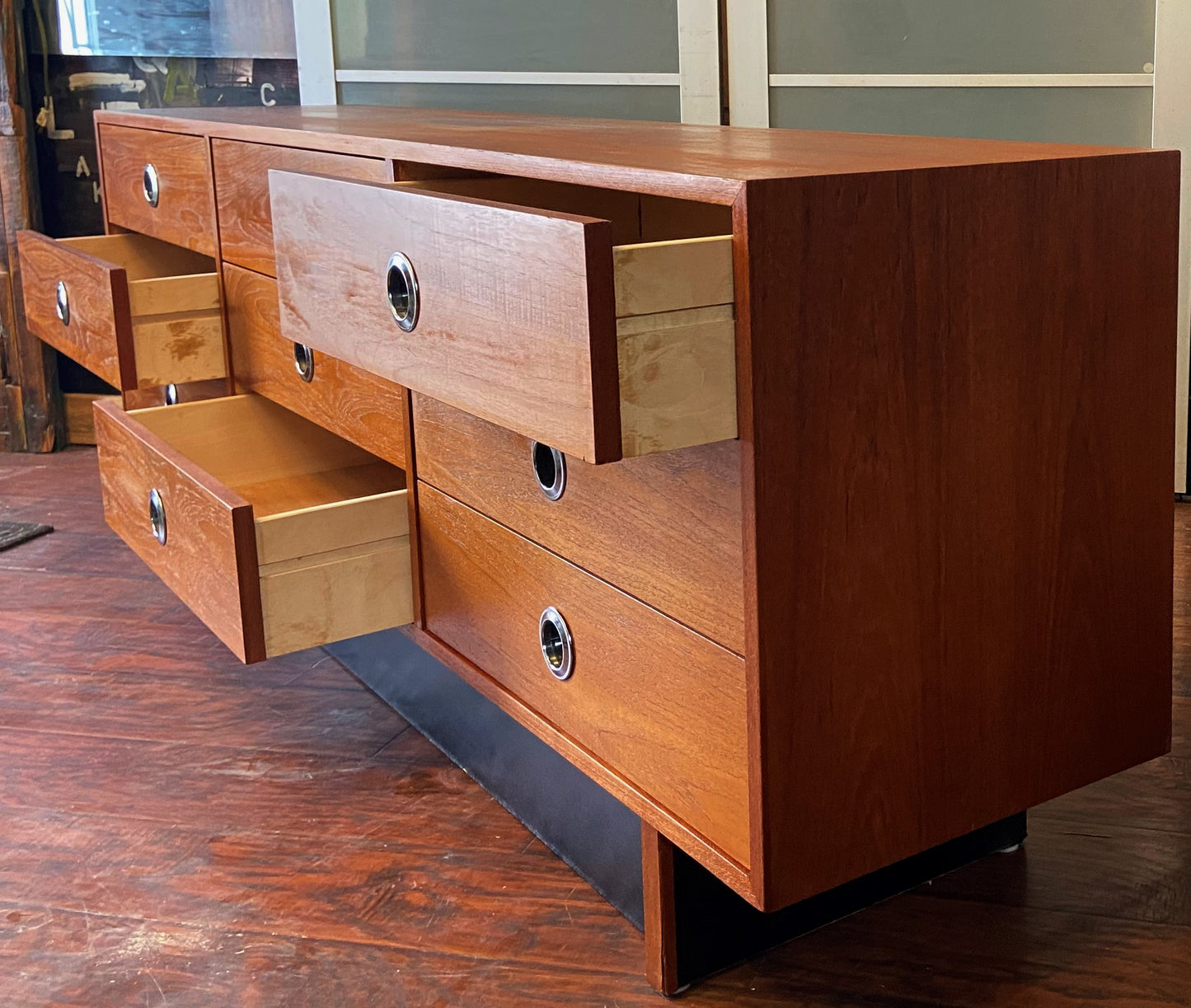 REFINISHED Mid Century Modern Teak Dressers 9 drawers & 5 Drawers, Narrow