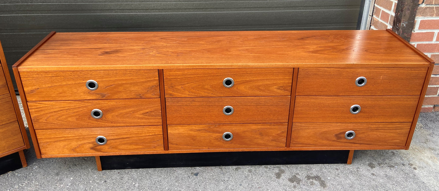 RESTORED Mid Century Modern Teak Dresser and Tallboy