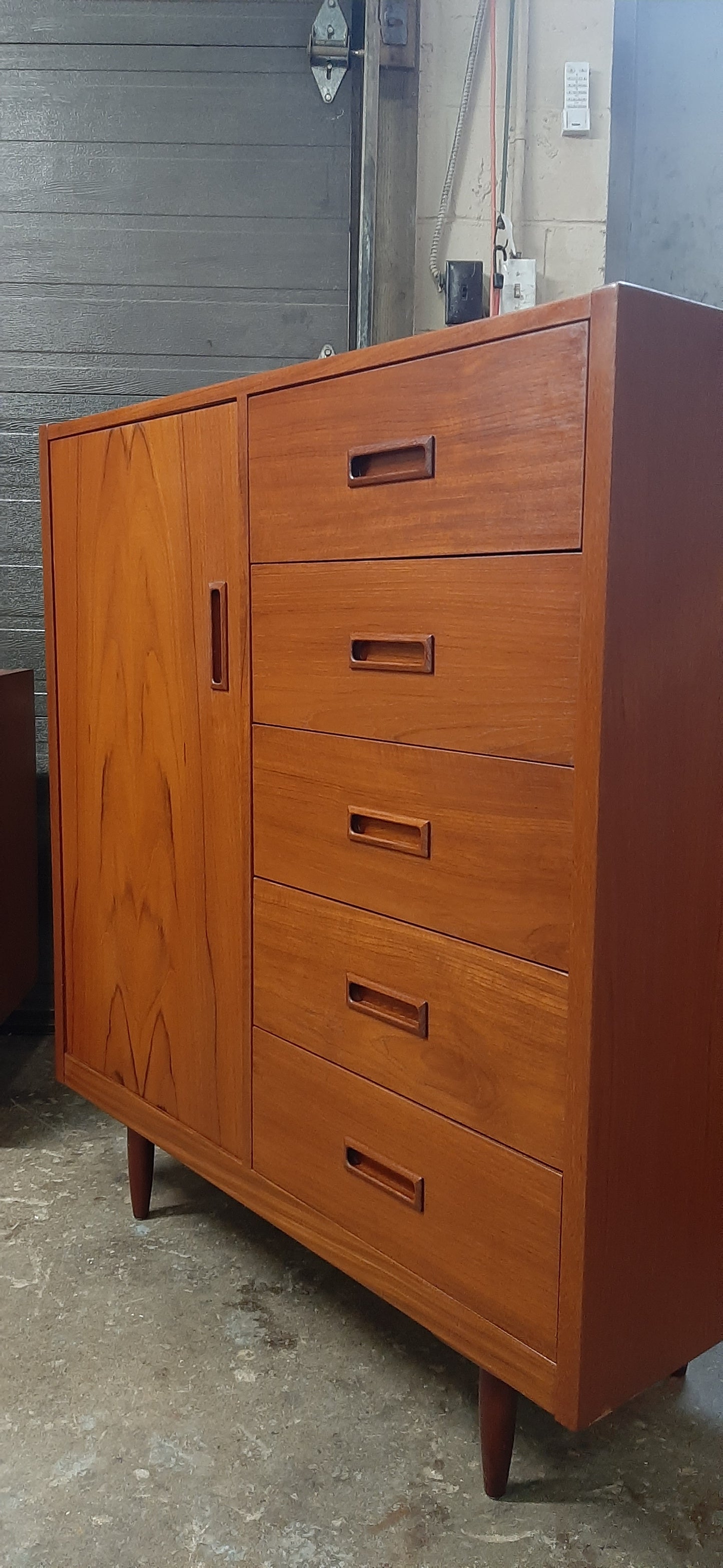 REFINISHED MCM Teak Dresser, Wardrobe, Queen Bed w floating nightstands PERFECT - Mid Century Modern Toronto
