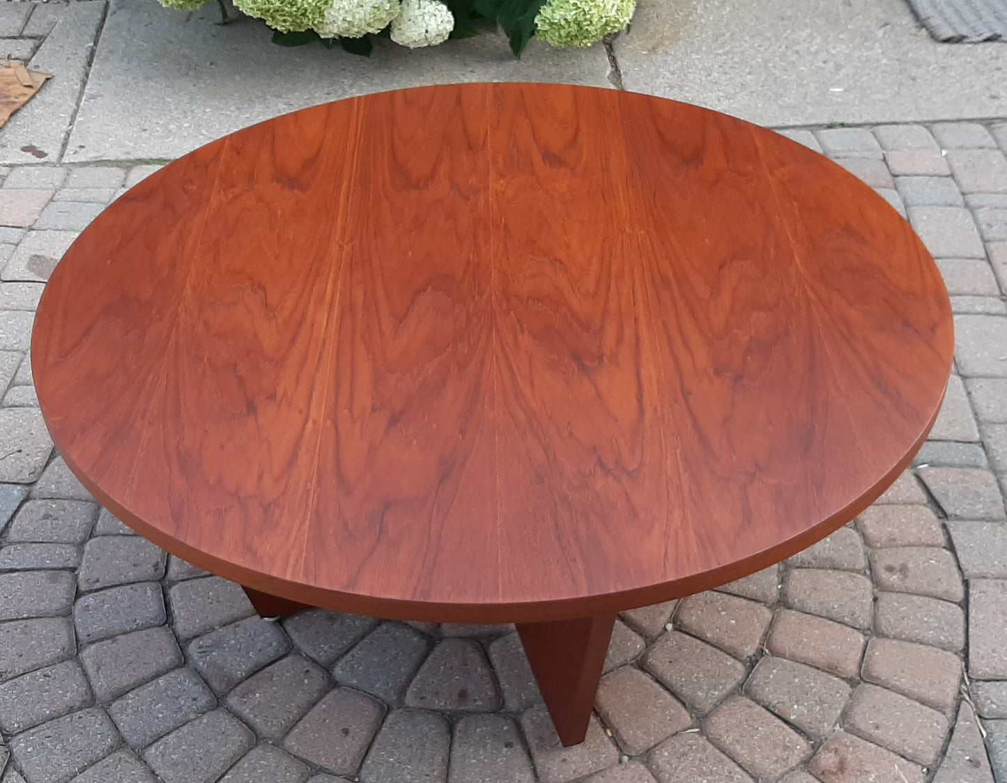 REFINISHED MCM Teak Coffee Table Round 42 inches, PERFECT