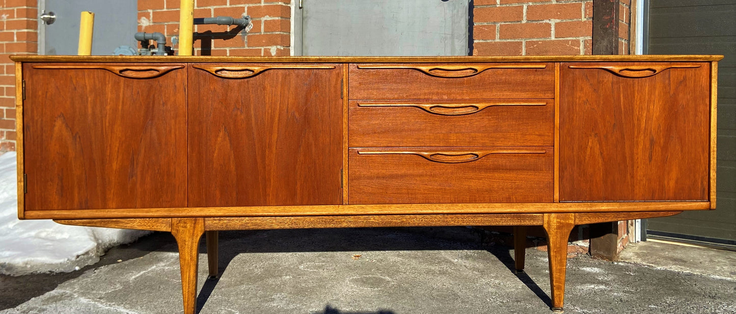 REFINISHED Mid Century Modern Sideboard by T.Robertson for McIntosh 78", Perfect