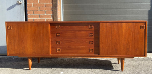 REFINISHED MCM Teak Sideboard Credenza 77" Perfect