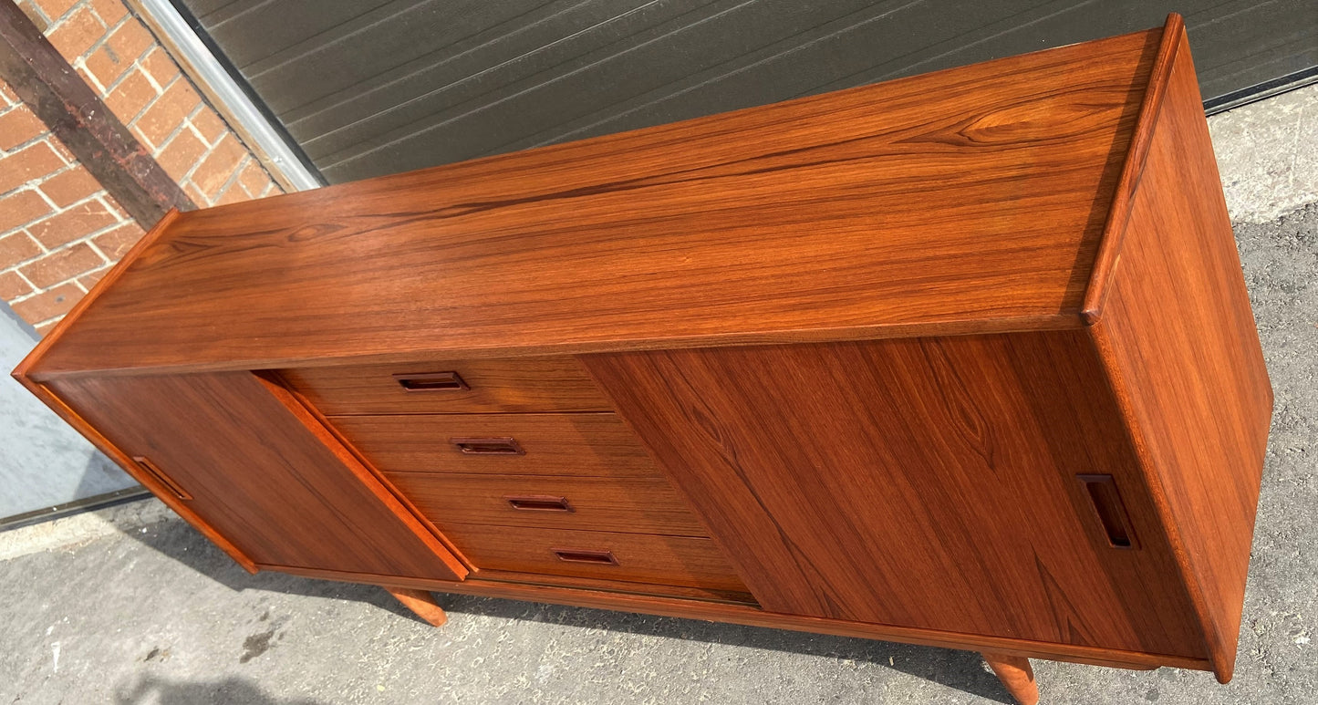 REFINISHED Danish MCM Teak Sideboard Credenza 71", Perfect